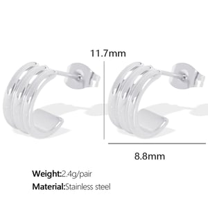 1 pair simple series classic geometric titanium steel  gold plated women hoop earrings h5